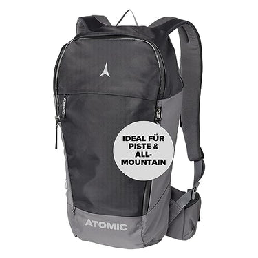 ATOMIC Allmountain 18 schwarz - kompakter Tagesrucksack mit Sicherheitspanel als Aufprallschutz - Rucksäcke für die Ski-Piste - robuster & vielseitiger Ski-Rucksack im Sale